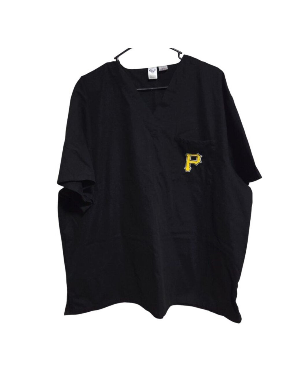 Pittsburgh Pirates Scrub Top Mens Size 2XL Black V-Neck Concepts Sport MLB
